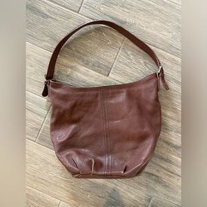 Elegant Brown Leather Shoulder Bag Hadaki